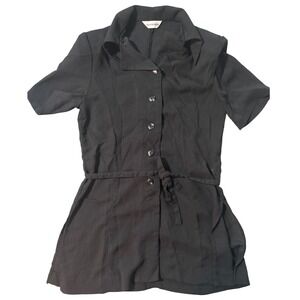 SAZANKARNA Pleated‎ Shoulder Pad Shirt Sheer Black Structured Blouse Designer